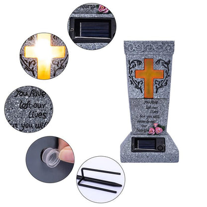 🔥🎁New arrival 50% OFF💥Solar LED Grave Vase with Ground Spike for Cemetery Headstones – Memorial Flower Holder