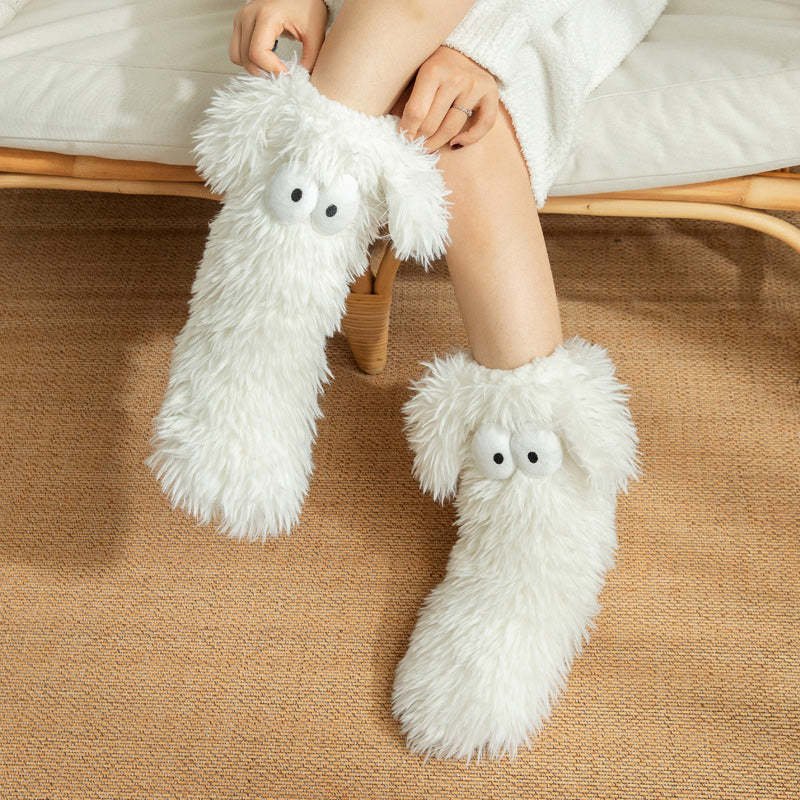 💕Women's Plush Slippers Floor Socks 👍 ✨Winter Home Indoor Thickened Fleece-Lined Anti-Slip Adult