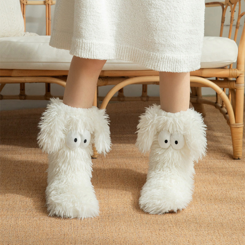 💕Women's Plush Slippers Floor Socks 👍 ✨Winter Home Indoor Thickened Fleece-Lined Anti-Slip Adult