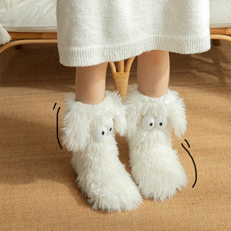 💕Women's Plush Slippers Floor Socks 👍 ✨Winter Home Indoor Thickened Fleece-Lined Anti-Slip Adult