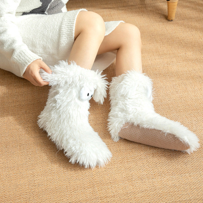 💕Women's Plush Slippers Floor Socks 👍 ✨Winter Home Indoor Thickened Fleece-Lined Anti-Slip Adult