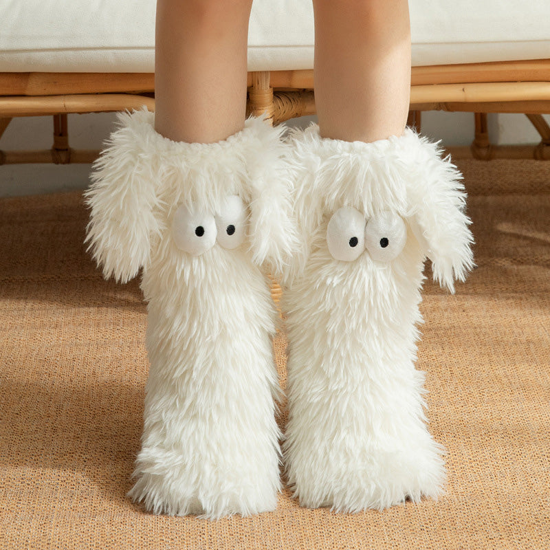 💕Women's Plush Slippers Floor Socks 👍 ✨Winter Home Indoor Thickened Fleece-Lined Anti-Slip Adult