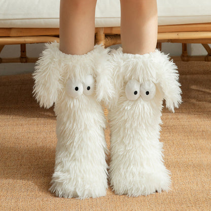 💕Women's Plush Slippers Floor Socks 👍 ✨Winter Home Indoor Thickened Fleece-Lined Anti-Slip Adult
