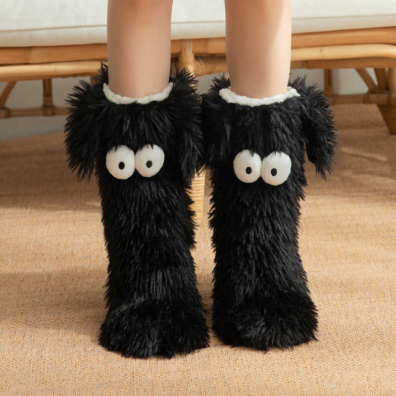 💕Women's Plush Slippers Floor Socks 👍 ✨Winter Home Indoor Thickened Fleece-Lined Anti-Slip Adult