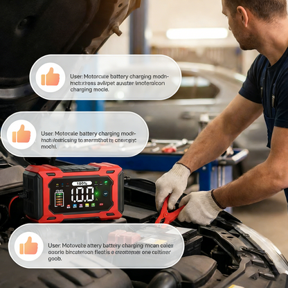 12V 6A Smart Battery Charger | Pulse Repair LCD Display for Cars Motorcycles & More