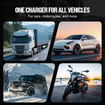 12V 6A Smart Battery Charger | Pulse Repair LCD Display for Cars Motorcycles & More