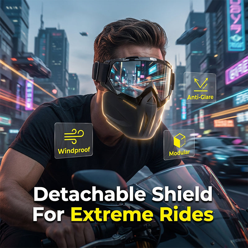 😎 Detachable Full Face Goggle Mask– Ultimate Protection & Tactical Style