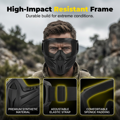 😎 Detachable Full Face Goggle Mask– Ultimate Protection & Tactical Style