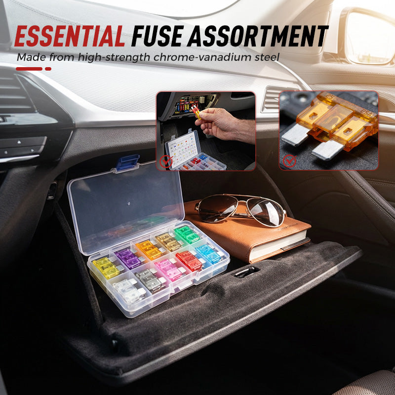 🛠️Car Fuse Assortment Kit – Micro Mini Standard Blade Fuses with Organizer Case