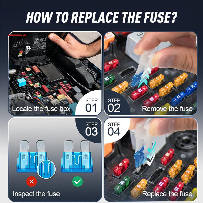 🛠️Car Fuse Assortment Kit – Micro Mini Standard Blade Fuses with Organizer Case