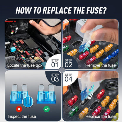 🛠️Car Fuse Assortment Kit – Micro Mini Standard Blade Fuses with Organizer Case