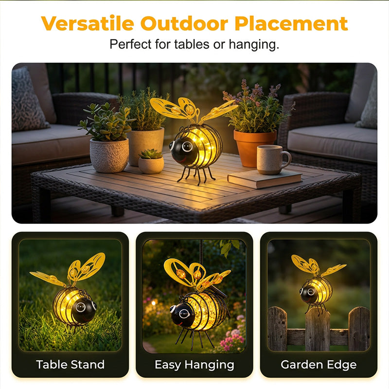 🌙🍃🪴 LIMITED-TIME 50% OFF! Hanging Solar Bee Light | Warm Amber Glow🌞🌜