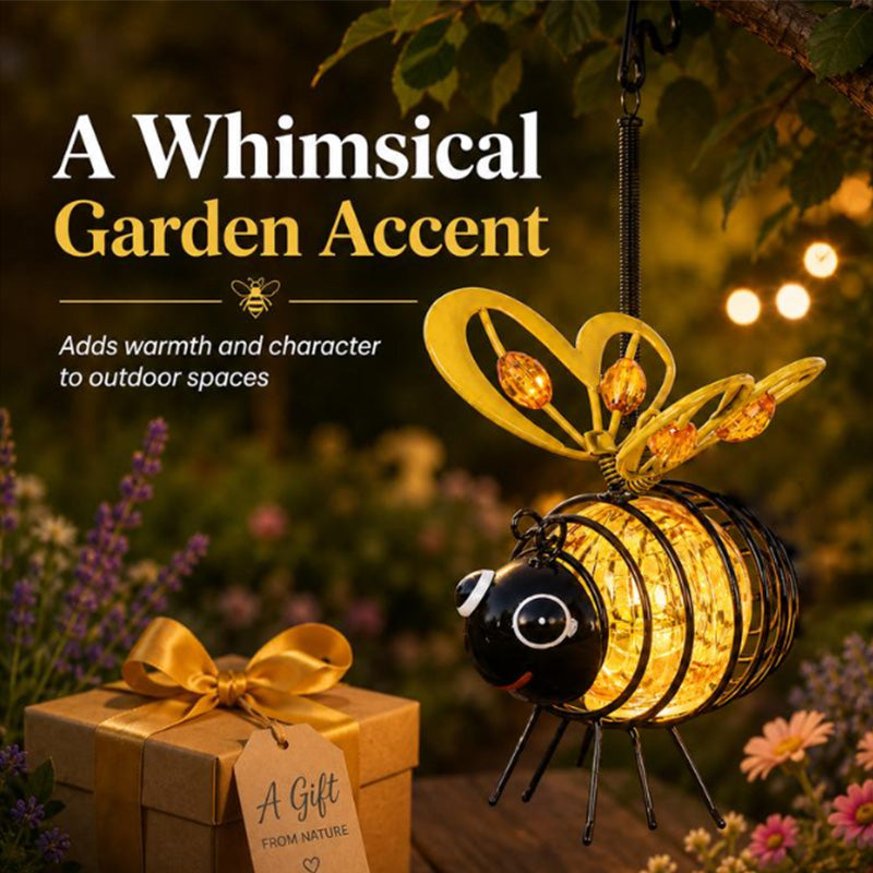 🌙🍃🪴 LIMITED-TIME 50% OFF! Hanging Solar Bee Light | Warm Amber Glow🌞🌜