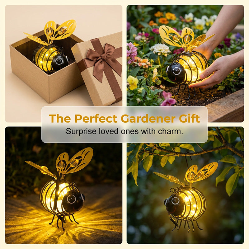 🌙🍃🪴 LIMITED-TIME 50% OFF! Hanging Solar Bee Light | Warm Amber Glow🌞🌜