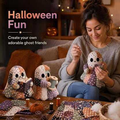 🔥LAST DAY 50% OFF🧵Little Ghost's Cozy Halloween DIY Patchwork Kit