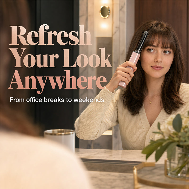🔥 HOT SALE – 49% OFF!👜 Portable Bangs Styling Comb – Easy Touch-Ups On the Go