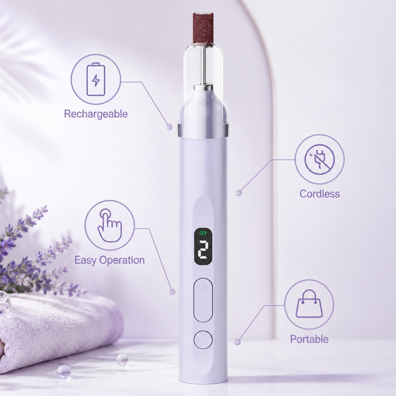 💅Rechargeable Nail Drill Kit – Interchangeable Heads & LED Display