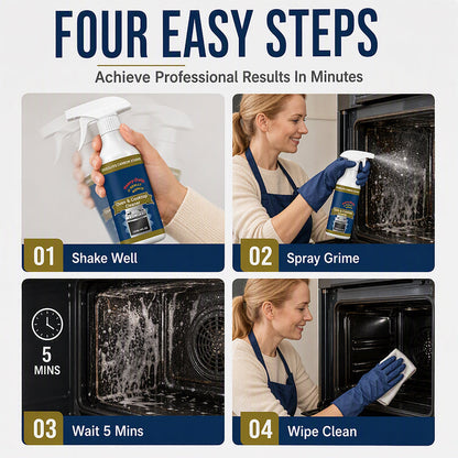 🔥Hot Sale🧽 Heavy-Duty Oven & Cooktop Cleaner Spray – Powerful Grease & Burnt-On Stain Remover ✨