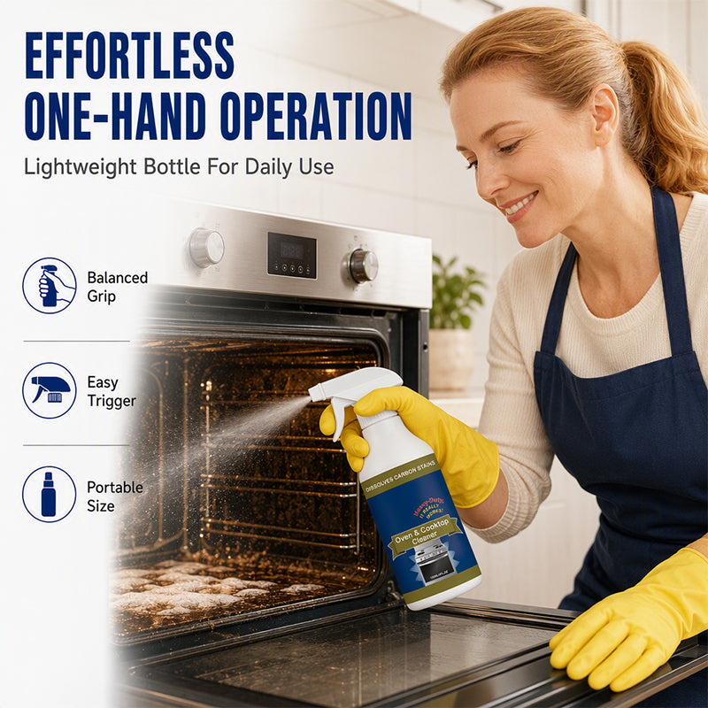 🔥Hot Sale🧽 Heavy-Duty Oven & Cooktop Cleaner Spray – Powerful Grease & Burnt-On Stain Remover ✨