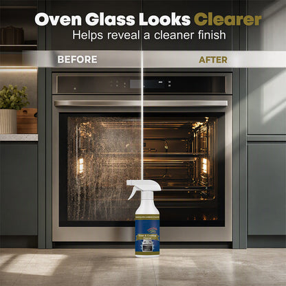 🔥Hot Sale🧽 Heavy-Duty Oven & Cooktop Cleaner Spray – Powerful Grease & Burnt-On Stain Remover ✨