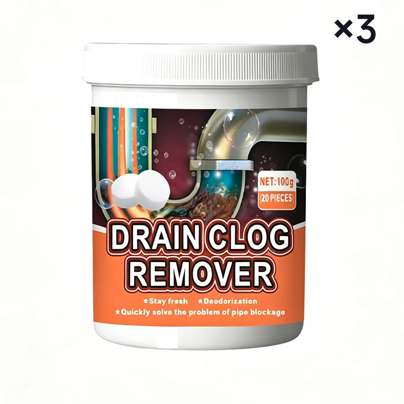 🚰50% OFF NOW ! ✨Active Oxygen Drain Clog Remover Effervescent Tablets, Rapid Dissolving, Odor Elimination, Pipe‑Safe for Sink, Bathtub & Sewer Blockages