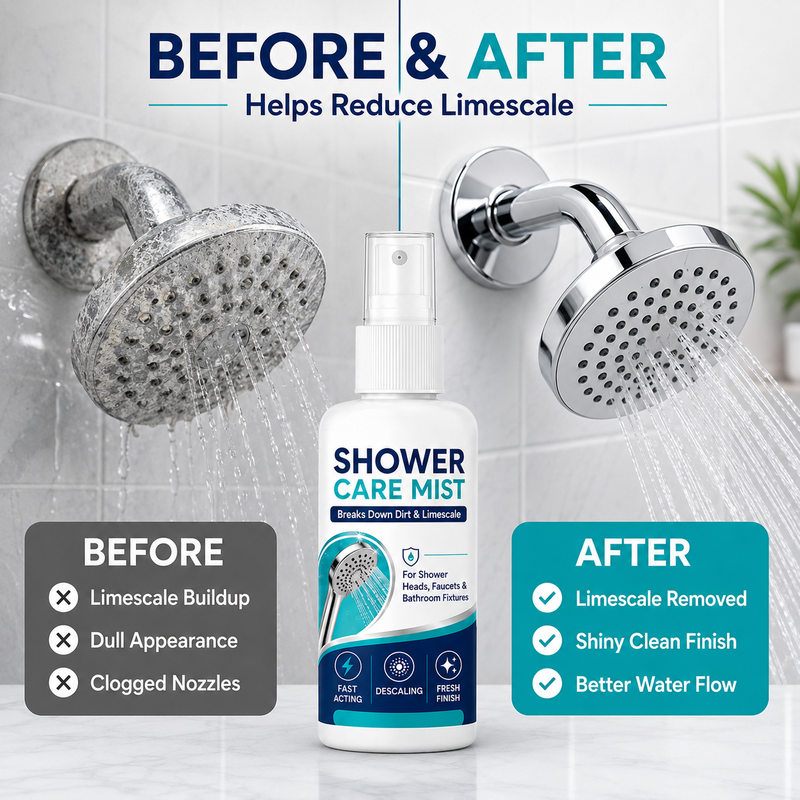 🚿✨Fast-Acting Shower Limescale Remover Spray – Dissolves stubborn mineral deposits & hard water stains. just spray & wipe! 🧼💪