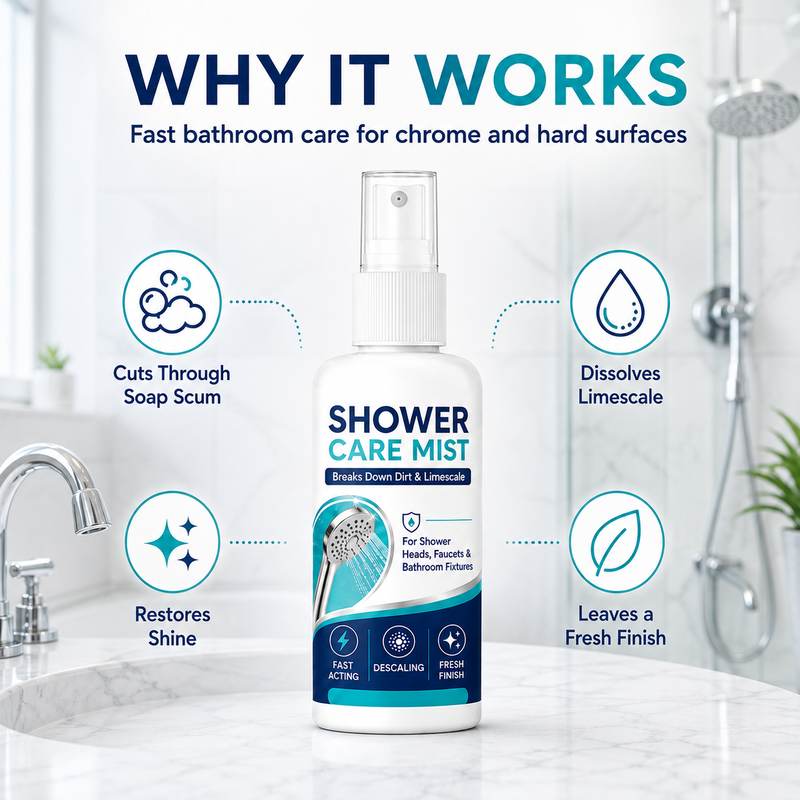 🚿✨Fast-Acting Shower Limescale Remover Spray – Dissolves stubborn mineral deposits & hard water stains. just spray & wipe! 🧼💪