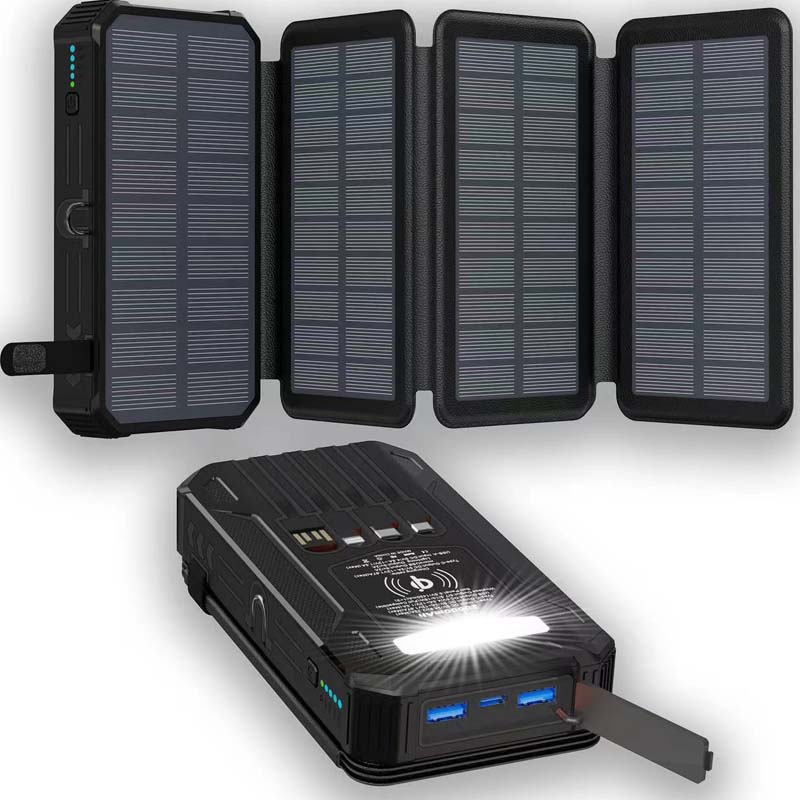 🔋 Half-Price Deal! ☀️ 20,000mAh Solar Power Bank - Features Wireless Charging And LED Flashlight.