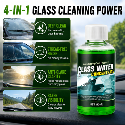🥳2026 HOT SALE💧✨Glass Concentrate – 10ml makes 1L, cuts bugs & grime, streak-free.🚗💪