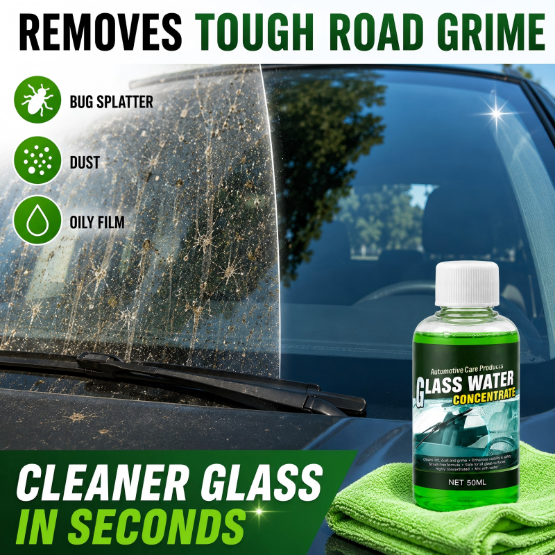 🥳2026 HOT SALE💧✨Glass Concentrate – 10ml makes 1L, cuts bugs & grime, streak-free.🚗💪