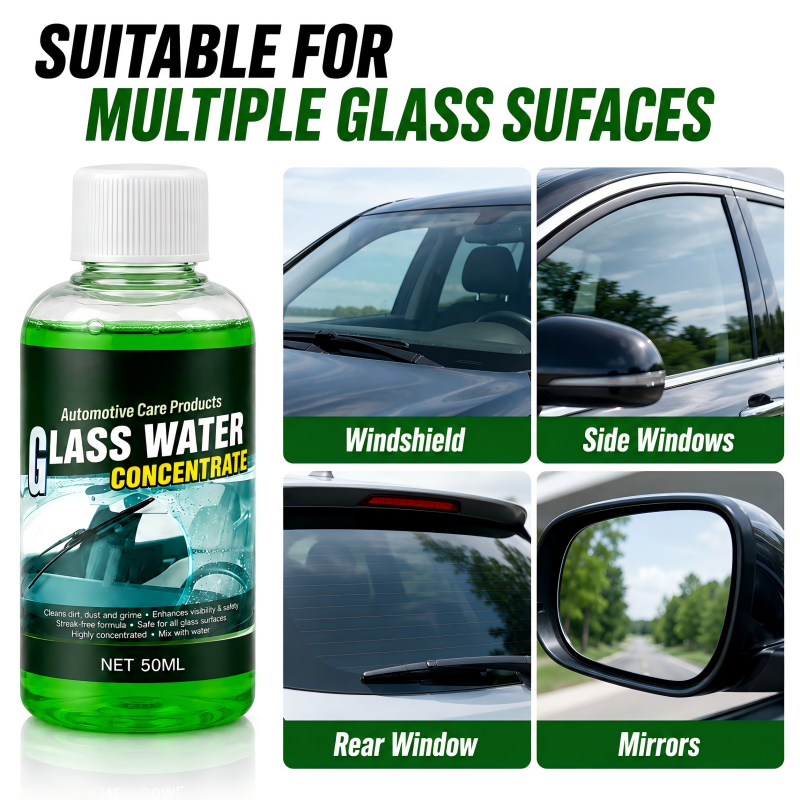 🥳2026 HOT SALE💧✨Glass Concentrate – 10ml makes 1L, cuts bugs & grime, streak-free.🚗💪