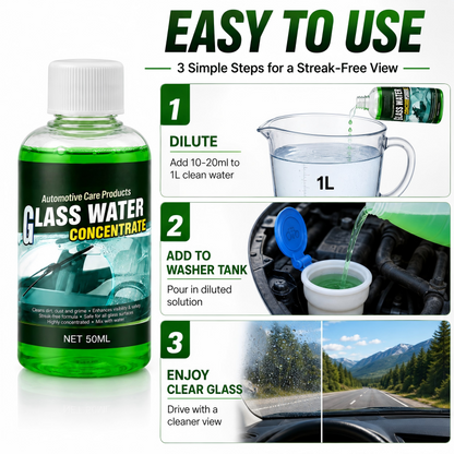 🥳2026 HOT SALE💧✨Glass Concentrate – 10ml makes 1L, cuts bugs & grime, streak-free.🚗💪