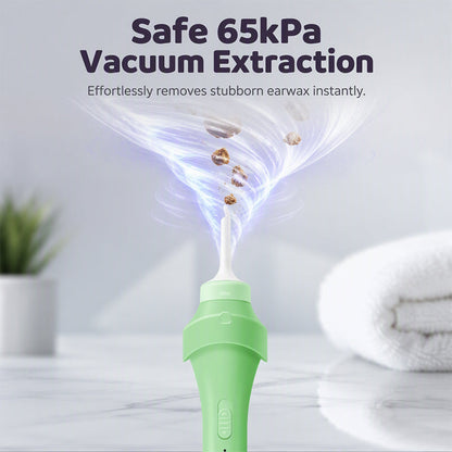 👂 LED Ear Wax Vacuum Cleaner with 65 kPa Suction & Washable Silicone Tips