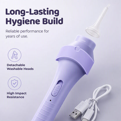 👂 LED Ear Wax Vacuum Cleaner with 65 kPa Suction & Washable Silicone Tips