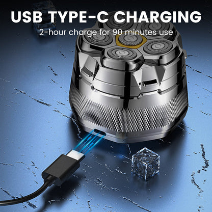 🪒 6-Blade Electric Head Shaver for Men with LED Display ✨