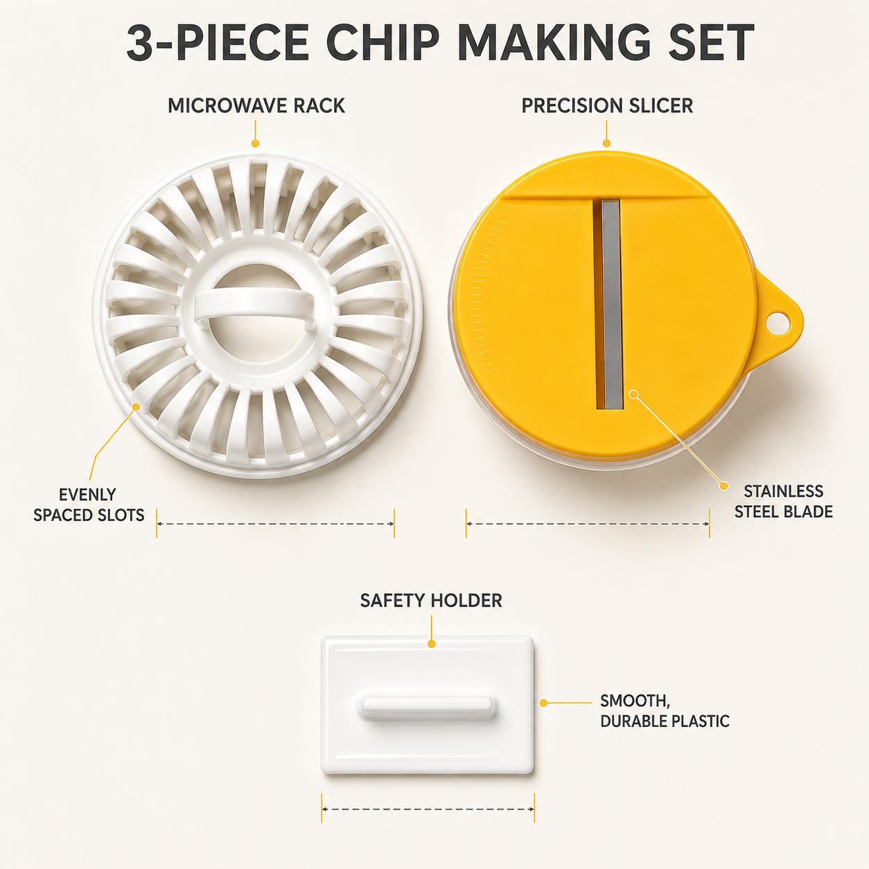 🥔 Microwave Potato Chip Maker with Slicer – Oil-Free Snack Kit ✨