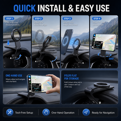 🥳HOT SALE🥳💞15K+ SOLD! Car Phone Mount N52 magnets, 360° rotation & anti-slip. Secure drive – grab yours! ✅