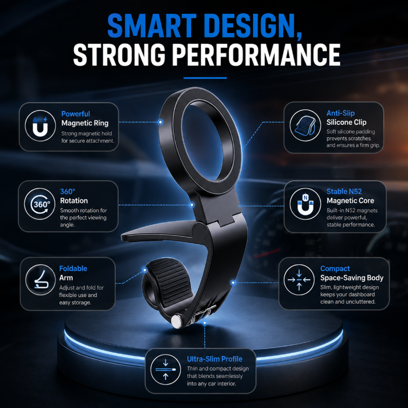 🥳HOT SALE🥳💞15K+ SOLD! Car Phone Mount N52 magnets, 360° rotation & anti-slip. Secure drive – grab yours! ✅