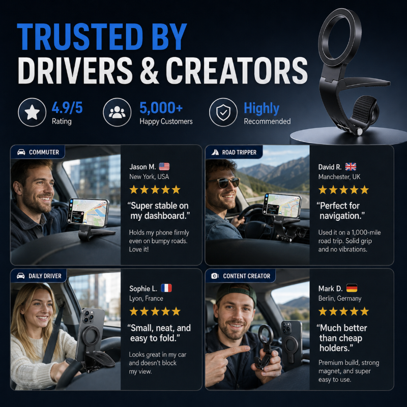 🥳HOT SALE🥳💞15K+ SOLD! Car Phone Mount N52 magnets, 360° rotation & anti-slip. Secure drive – grab yours! ✅