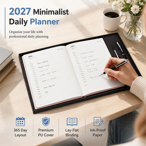 📔 2027 Daily Planner – Minimalist A5 Organizer for Productivity & Planning