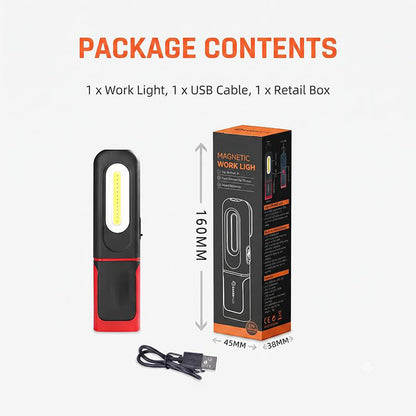 🔦 Magnetische werklamp van 350 lm – 360° draaibare, oplaadbare LED