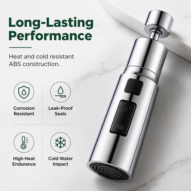 Universal Rotating Kitchen Faucet Nozzle – Flexible Sink Water Extender