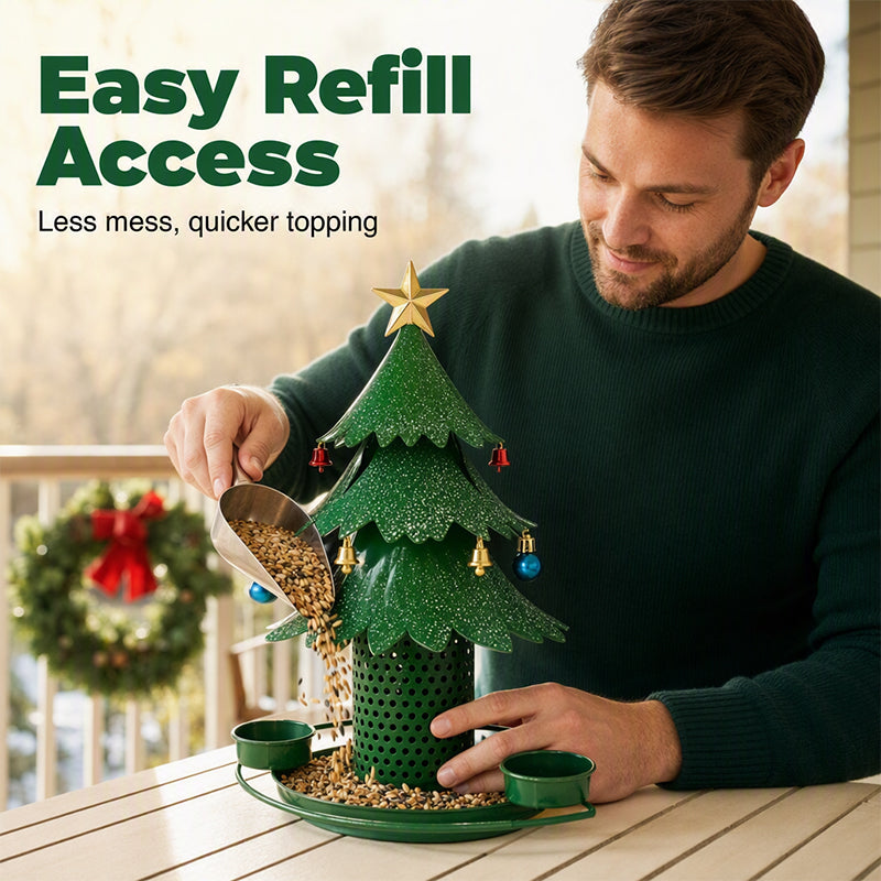 🥰 New Hot Sales - 50% OFF 🎄Christmas Tree Bird Feeder 🐦Festive Garden Decor for BirdLovers ✨