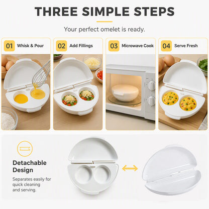 🍳 2-in-1 Microwave Omelet Maker & Egg Cooker – Quick Breakfast Tool