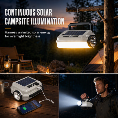 🏕️ Solar Camping Lantern – Dual Light & Emergency Power Bank