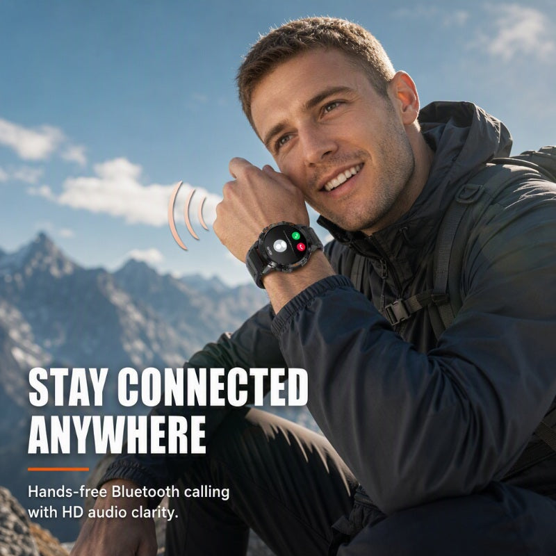 🏔️ Outdoor Smartwatch – Rugged, LED Flashlight & Bluetooth Calling – For Sports, Fitness & Adventure 🔦