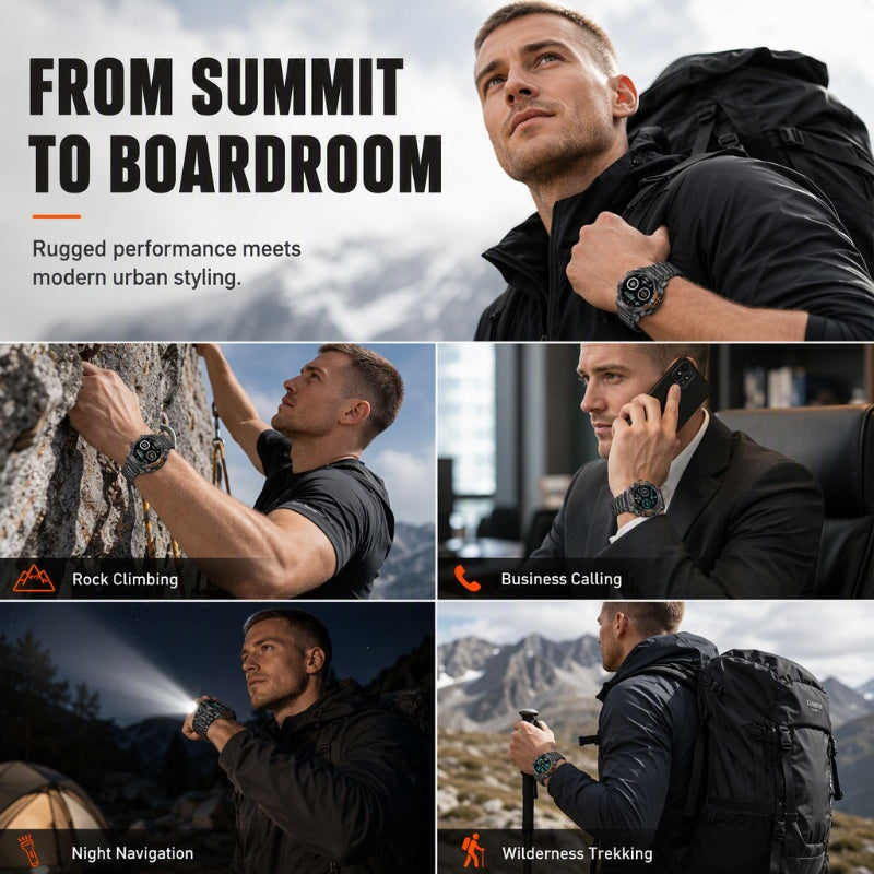 🏔️ Outdoor Smartwatch – Rugged, LED Flashlight & Bluetooth Calling – For Sports, Fitness & Adventure 🔦
