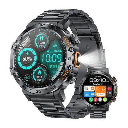 🏔️ Outdoor Smartwatch – Rugged, LED Flashlight & Bluetooth Calling – For Sports, Fitness & Adventure 🔦