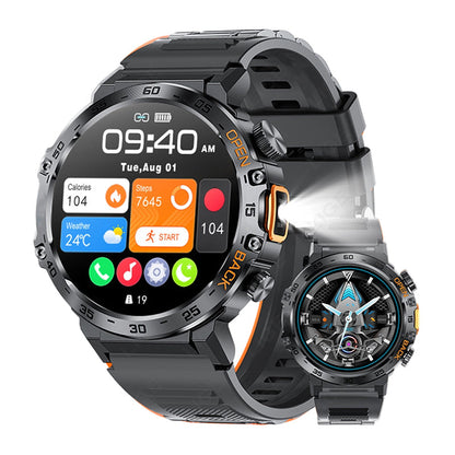 🏔️ Outdoor Smartwatch – Rugged, LED Flashlight & Bluetooth Calling – For Sports, Fitness & Adventure 🔦