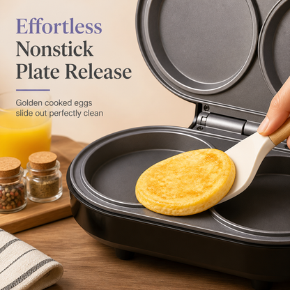 🍳 Smart Dual Breakfast Maker - Double Cooking Non-Stick Burger & Egg Press ⚡
